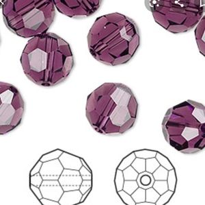 Swarovski Crystal beads 10mm round in Amethyst